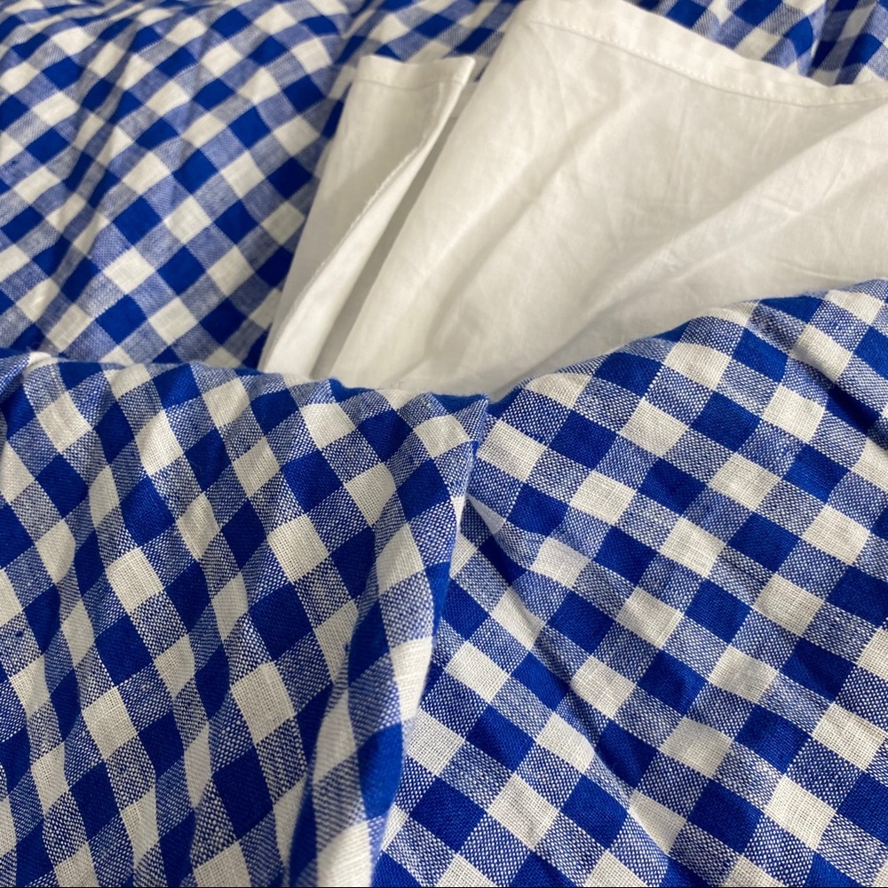 J. Crew Gingham Pleated Mini Royal Blue & White - Picture 6 of 6